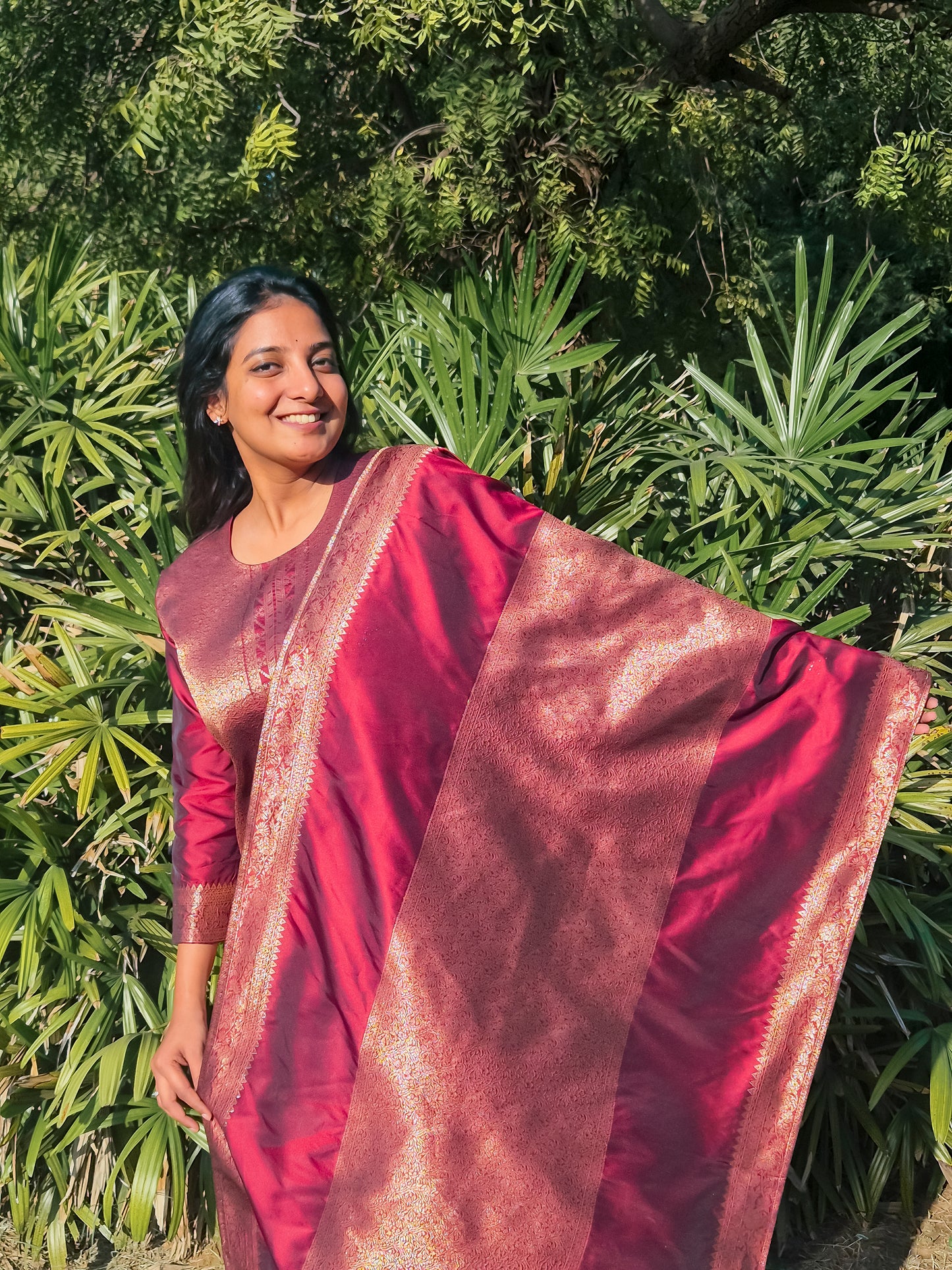 Banarasi Maroon & Gold Zari Work Festive Suit Set