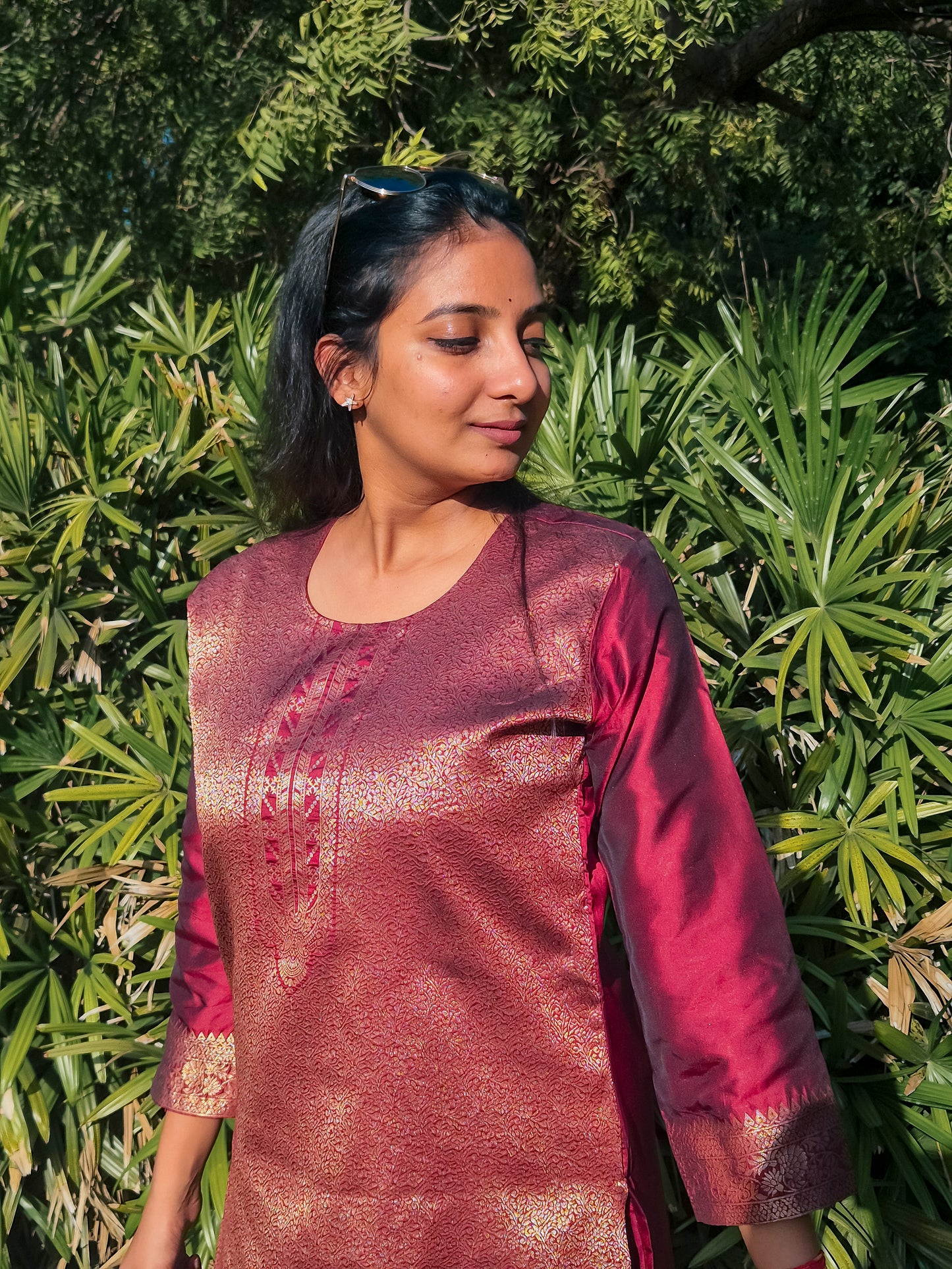 Banarasi Maroon & Gold Zari Work Festive Suit Set