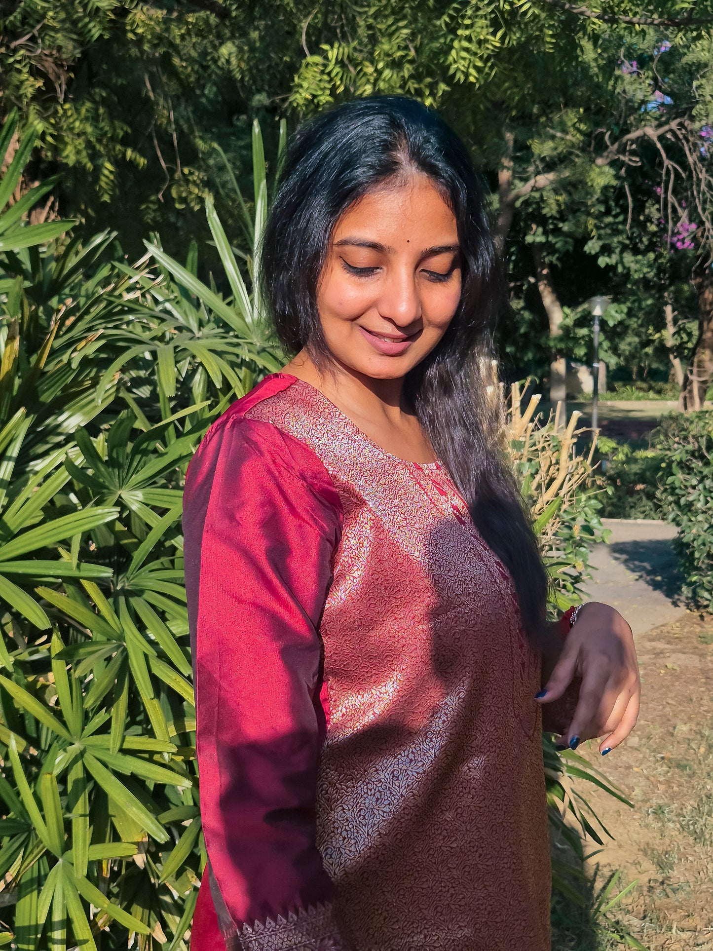 Banarasi Maroon & Gold Zari Work Festive Suit Set