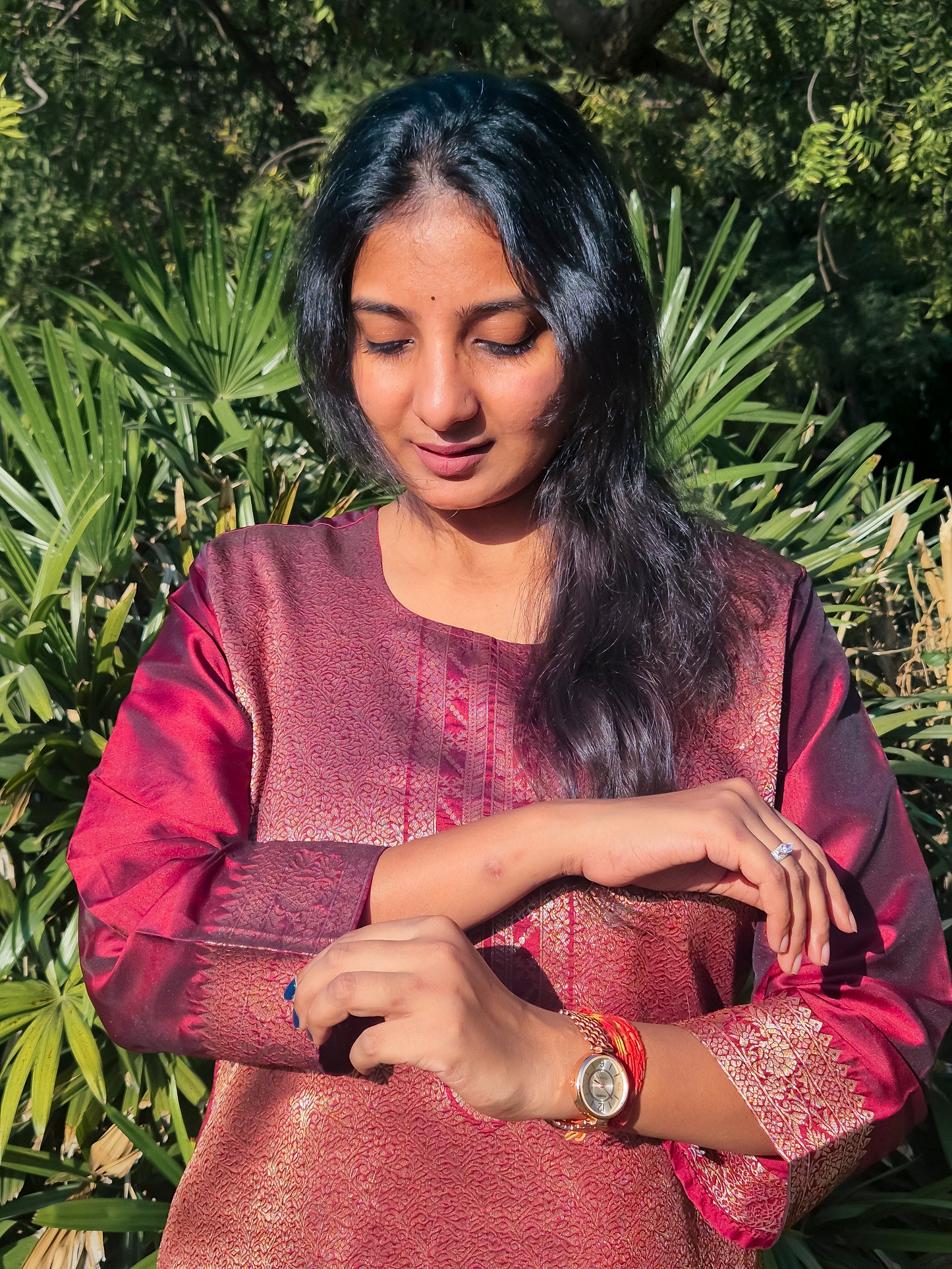 Banarasi Maroon & Gold Zari Work Festive Suit Set