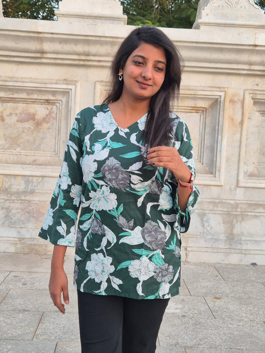 Floral Breeze Cotton Top